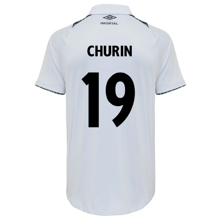 Danxen Hombre Camiseta Diego Churin #19 Blanco Azul 2ª Equipación 2025/26 La Camisa