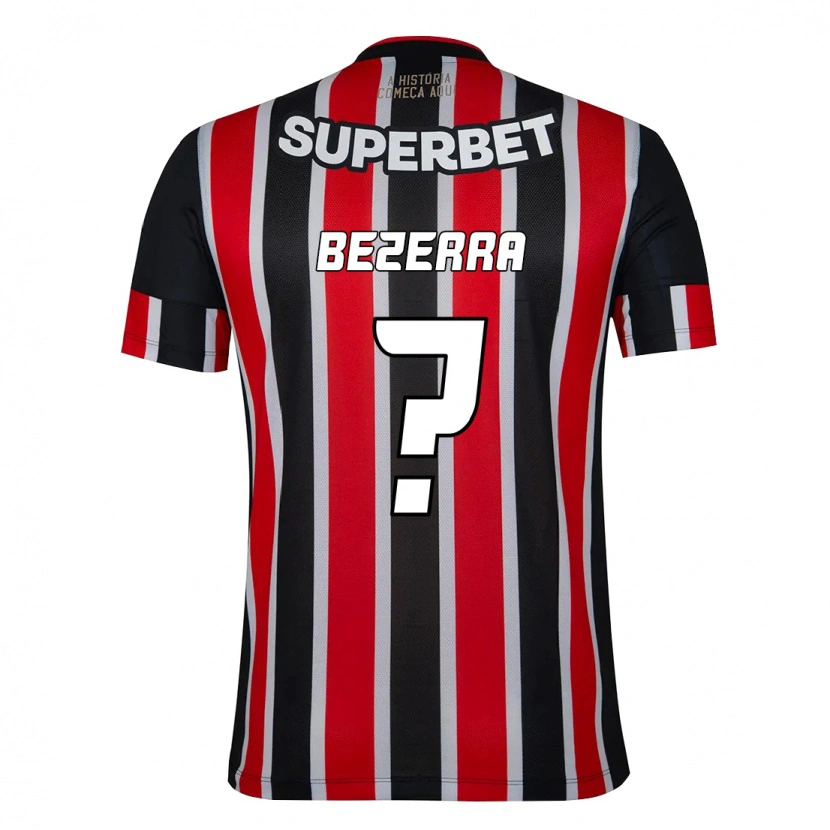 Danxen Hombre Camiseta Pedro Bezerra #0 Rojo Negro Blanco 2ª Equipación 2025/26 La Camisa