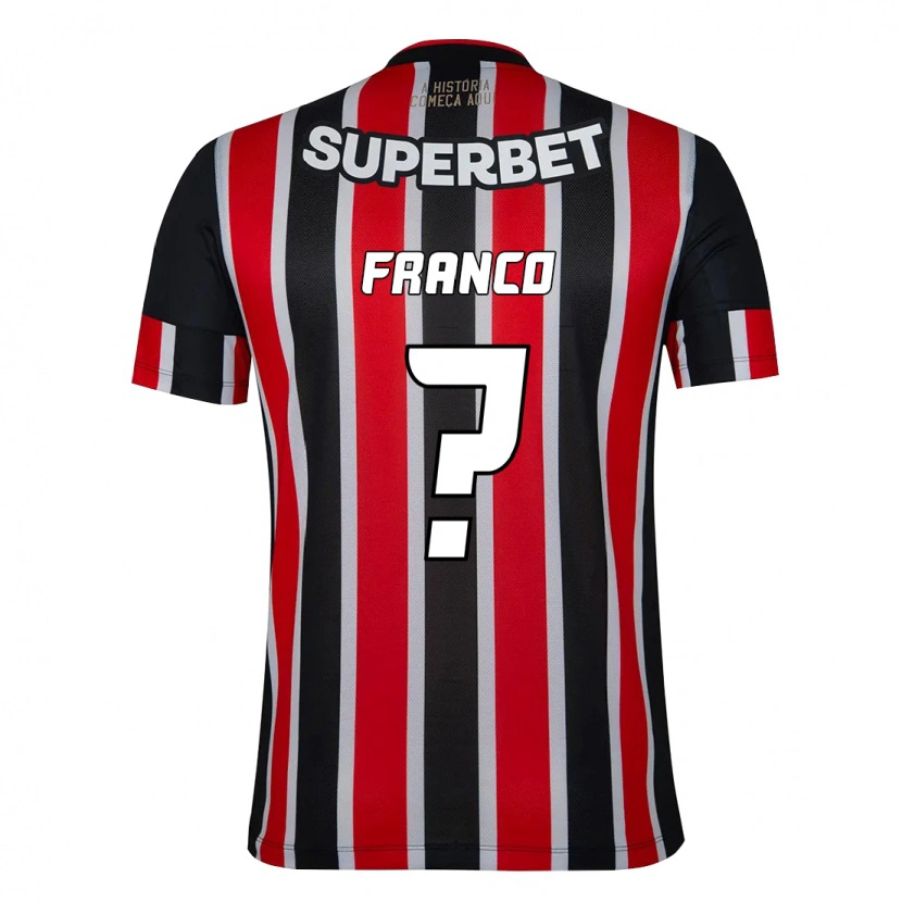 Danxen Hombre Camiseta Franco #0 Rojo Negro Blanco 2ª Equipación 2025/26 La Camisa
