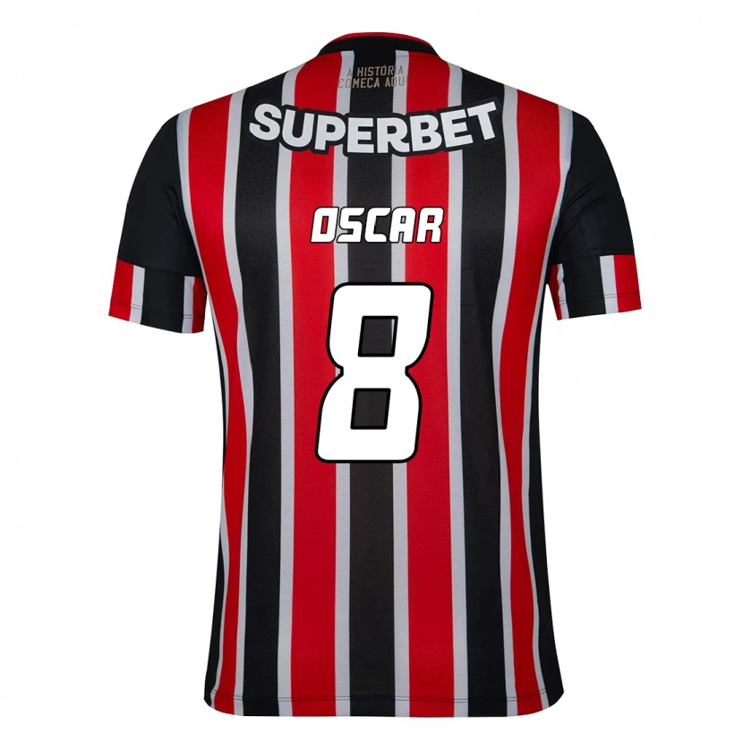 Danxen Hombre Camiseta Oscar #8 Rojo Negro Blanco 2ª Equipación 2025/26 La Camisa