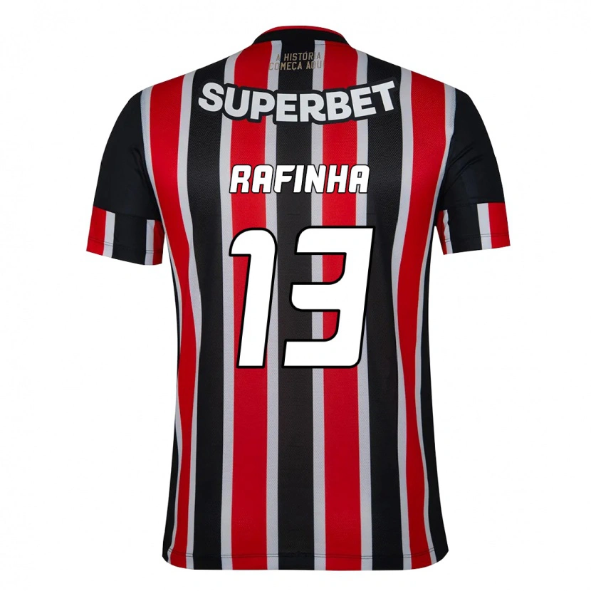 Danxen Hombre Camiseta Rafinha #13 Rojo Negro Blanco 2ª Equipación 2025/26 La Camisa