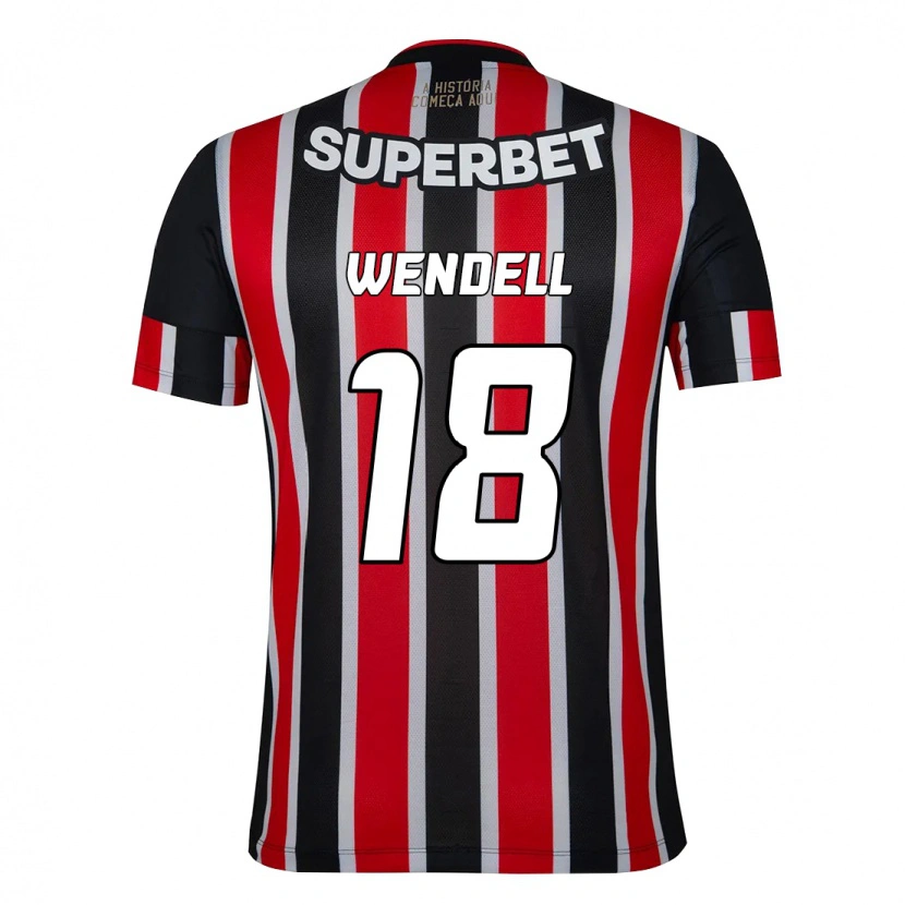 Danxen Hombre Camiseta Wendell #18 Rojo Negro Blanco 2ª Equipación 2025/26 La Camisa