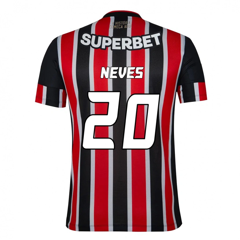 Danxen Hombre Camiseta Gabriel Neves #20 Rojo Negro Blanco 2ª Equipación 2025/26 La Camisa