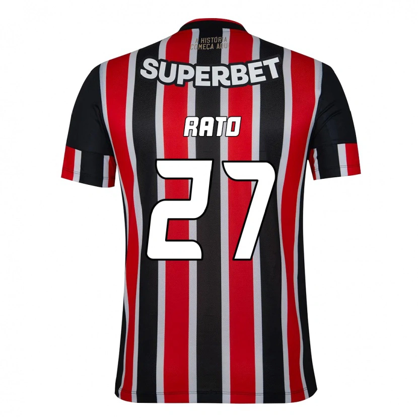 Danxen Hombre Camiseta Wellington Rato #27 Rojo Negro Blanco 2ª Equipación 2025/26 La Camisa