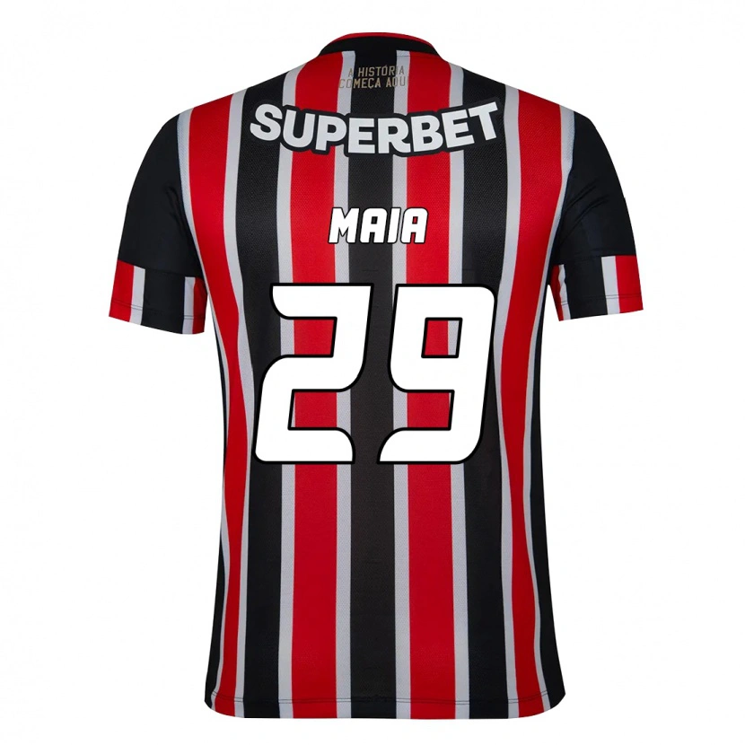 Danxen Hombre Camiseta Pablo Maia #29 Rojo Negro Blanco 2ª Equipación 2025/26 La Camisa