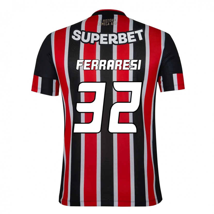 Danxen Hombre Camiseta Nahuel Ferraresi #32 Rojo Negro Blanco 2ª Equipación 2025/26 La Camisa