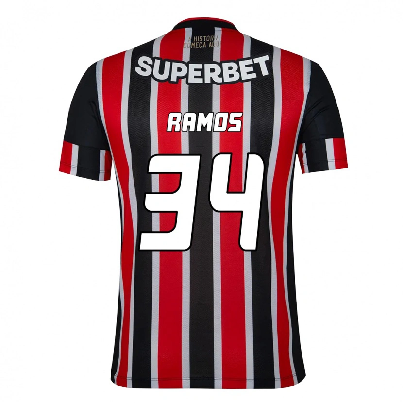 Danxen Hombre Camiseta Raí Ramos #34 Negro Rojo 2ª Equipación 2025/26 La Camisa