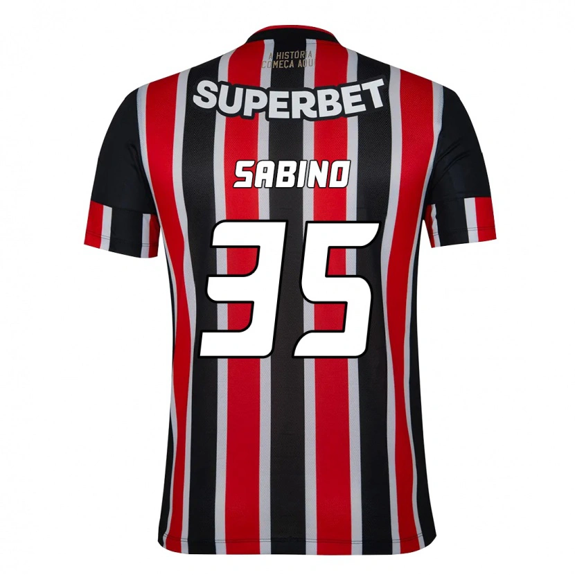 Danxen Hombre Camiseta Sabino #35 Rojo Negro Blanco 2ª Equipación 2025/26 La Camisa