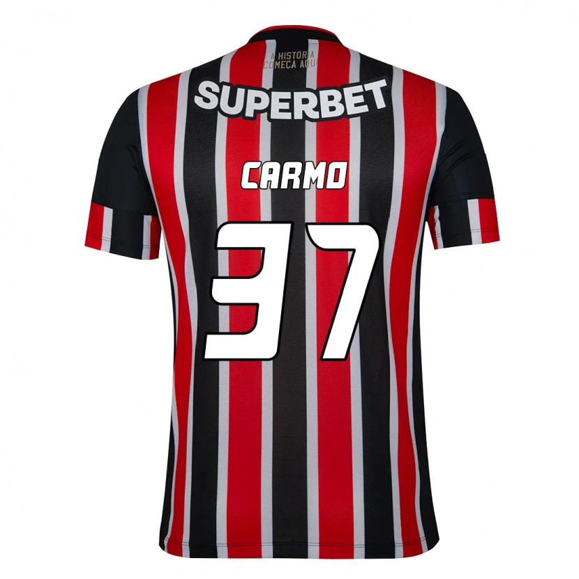 Danxen Hombre Camiseta Henrique Carmo #37 Rojo Negro Blanco 2ª Equipación 2025/26 La Camisa