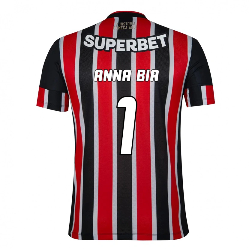 Danxen Hombre Camiseta Anna Bia #1 Rojo Negro Blanco 2ª Equipación 2025/26 La Camisa