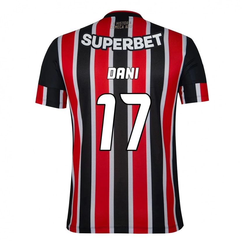 Danxen Hombre Camiseta Dani #17 Negro Rojo 2ª Equipación 2025/26 La Camisa