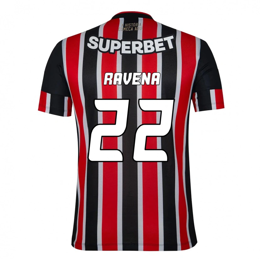 Danxen Hombre Camiseta Ravena #22 Rojo Negro Blanco 2ª Equipación 2025/26 La Camisa