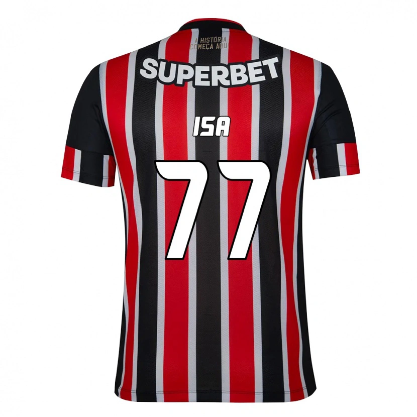 Danxen Hombre Camiseta Isa #77 Rojo Negro Blanco 2ª Equipación 2025/26 La Camisa