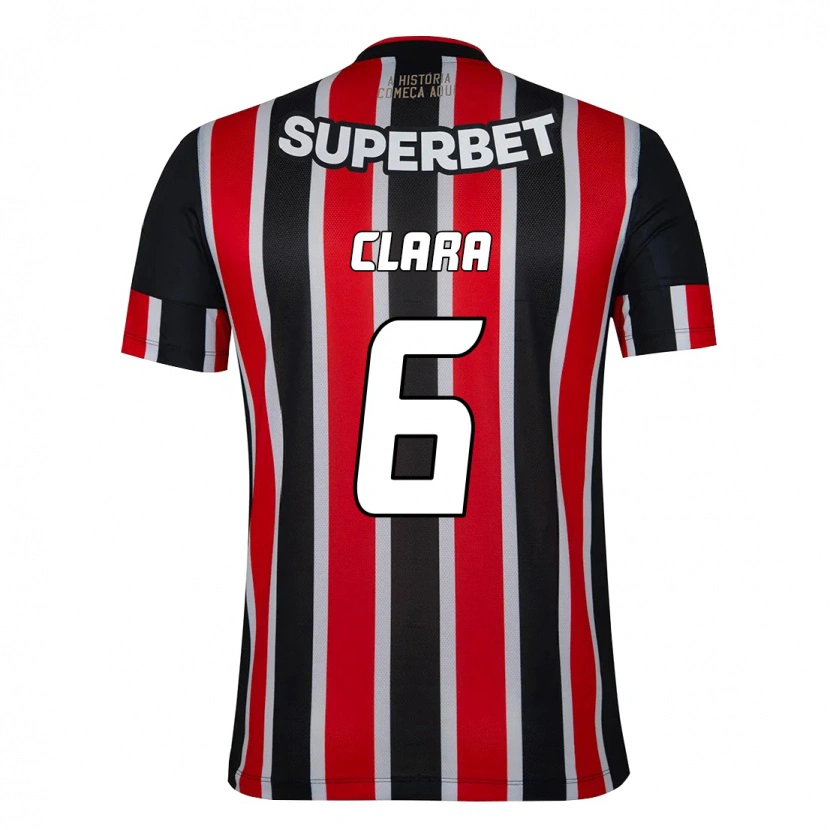 Danxen Hombre Camiseta Ana Clara #6 Negro Rojo 2ª Equipación 2025/26 La Camisa