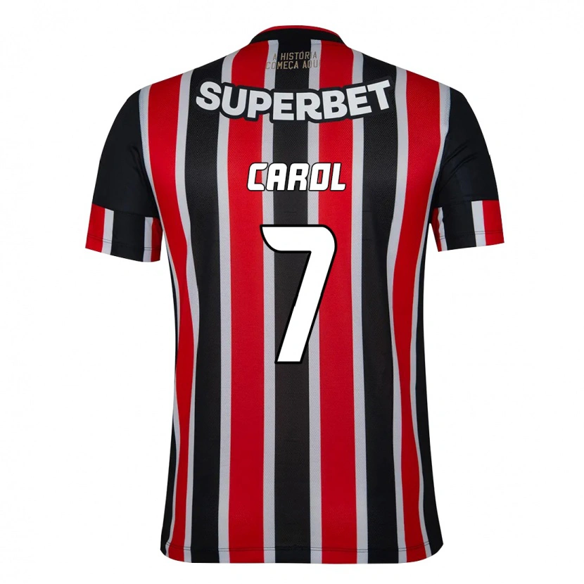 Danxen Hombre Camiseta Carol #7 Negro Rojo 2ª Equipación 2025/26 La Camisa