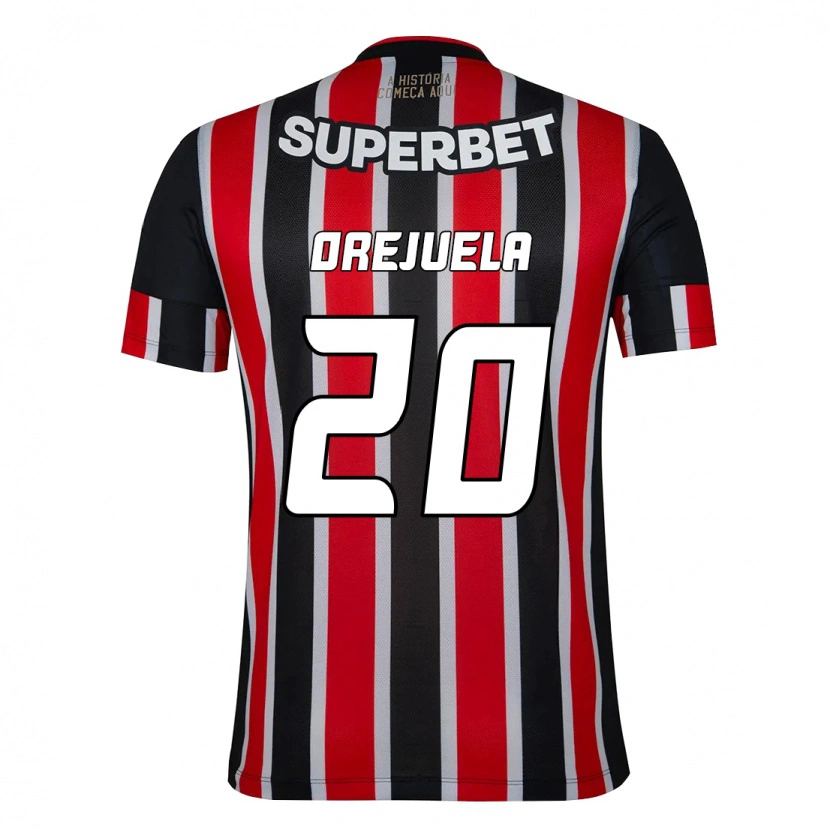 Danxen Hombre Camiseta Luis Manuel Orejuela #20 Rojo Negro Blanco 2ª Equipación 2025/26 La Camisa