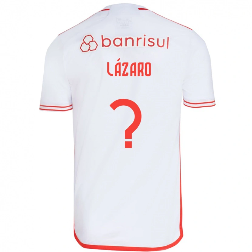 Danxen Hombre Camiseta Lázaro #0 Rojo Blanco 2ª Equipación 2025/26 La Camisa