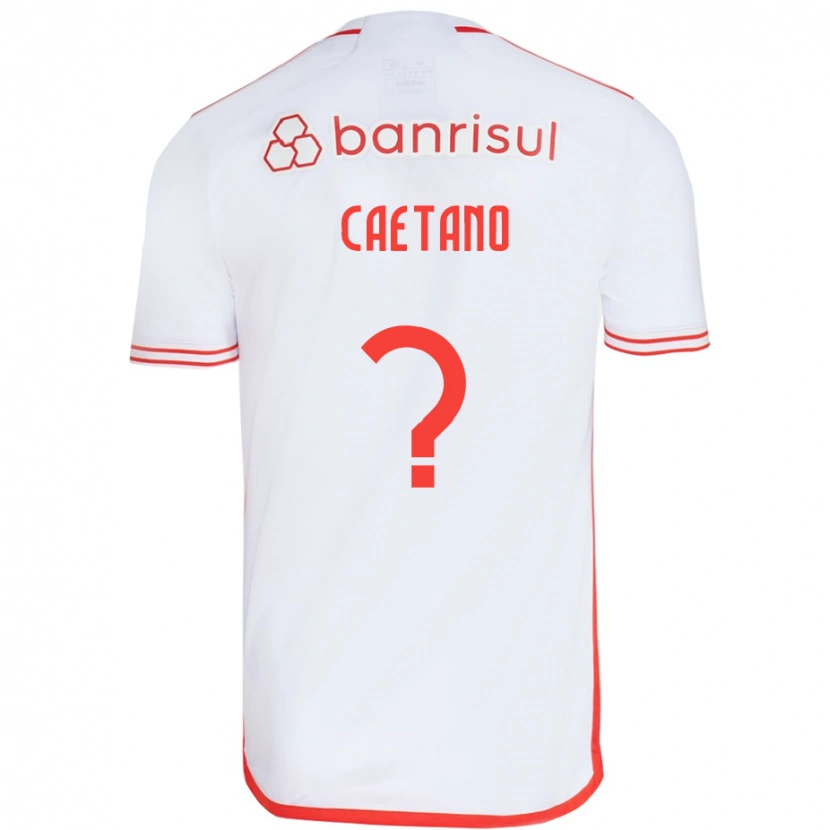 Danxen Hombre Camiseta Caetano #0 Rojo Blanco 2ª Equipación 2025/26 La Camisa