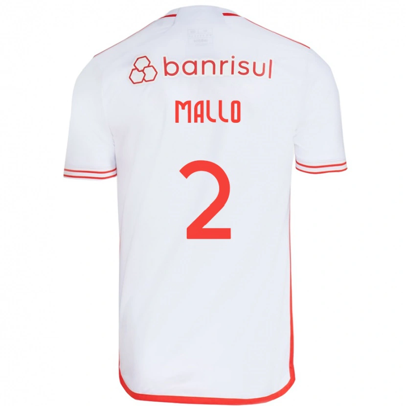 Danxen Hombre Camiseta Hugo Mallo #2 Rojo Blanco 2ª Equipación 2025/26 La Camisa