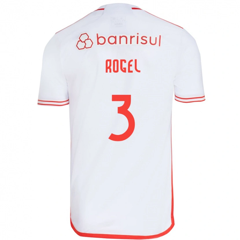 Danxen Hombre Camiseta Agustín Rogel #3 Rojo Blanco 2ª Equipación 2025/26 La Camisa