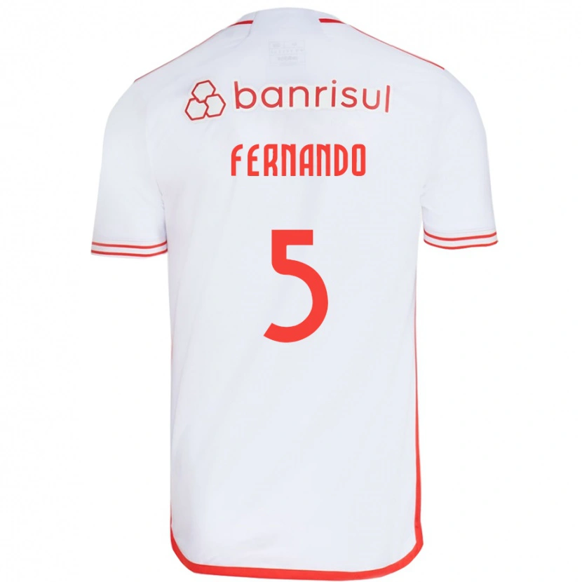 Danxen Hombre Camiseta Fernando #5 Rojo Blanco 2ª Equipación 2025/26 La Camisa