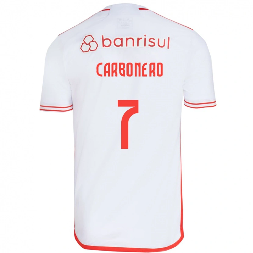 Danxen Hombre Camiseta Johan Carbonero #7 Rojo Blanco 2ª Equipación 2025/26 La Camisa