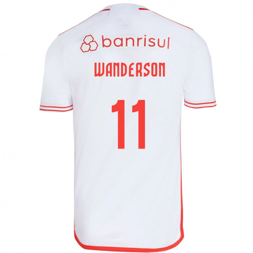 Danxen Hombre Camiseta Wanderson #11 Blanco Rojo 2ª Equipación 2025/26 La Camisa