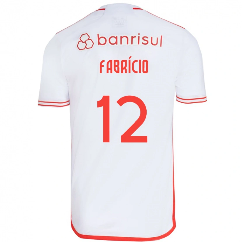 Danxen Hombre Camiseta Fabrício #12 Blanco Rojo 2ª Equipación 2025/26 La Camisa