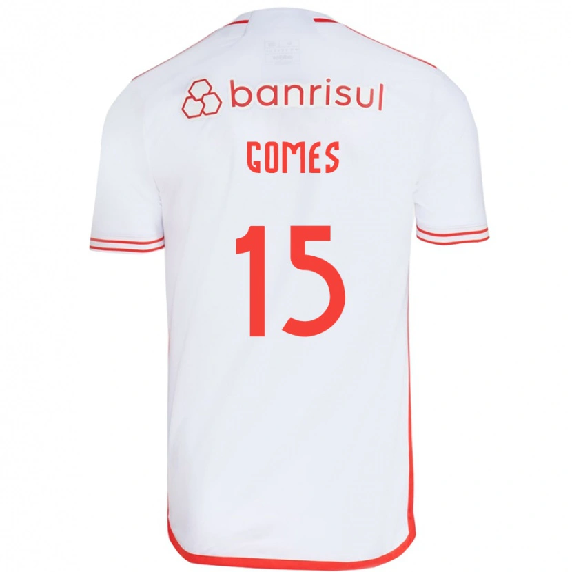 Danxen Hombre Camiseta Bruno Gomes #15 Rojo Blanco 2ª Equipación 2025/26 La Camisa