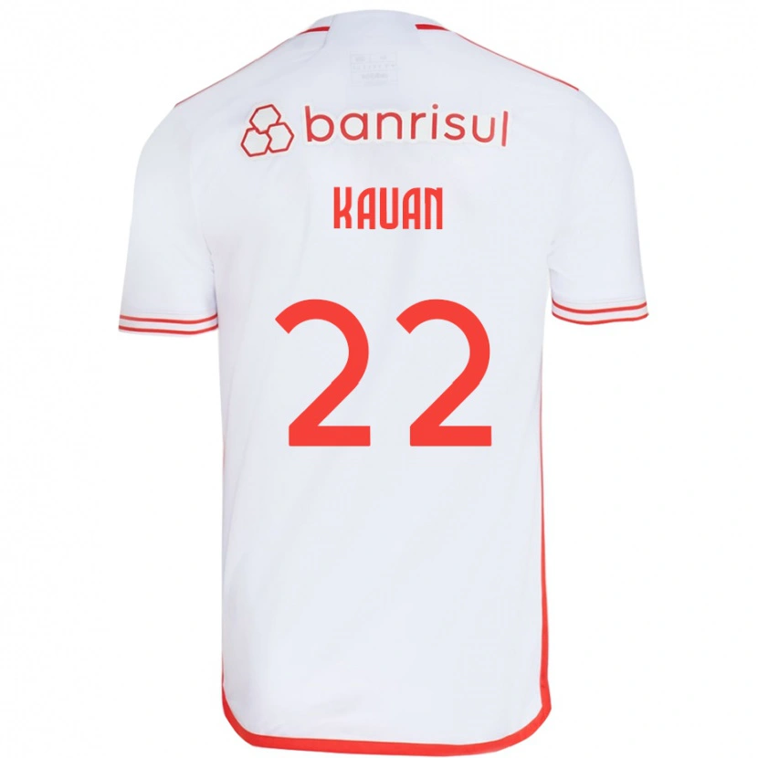 Danxen Hombre Camiseta Kauan #22 Rojo Blanco 2ª Equipación 2025/26 La Camisa