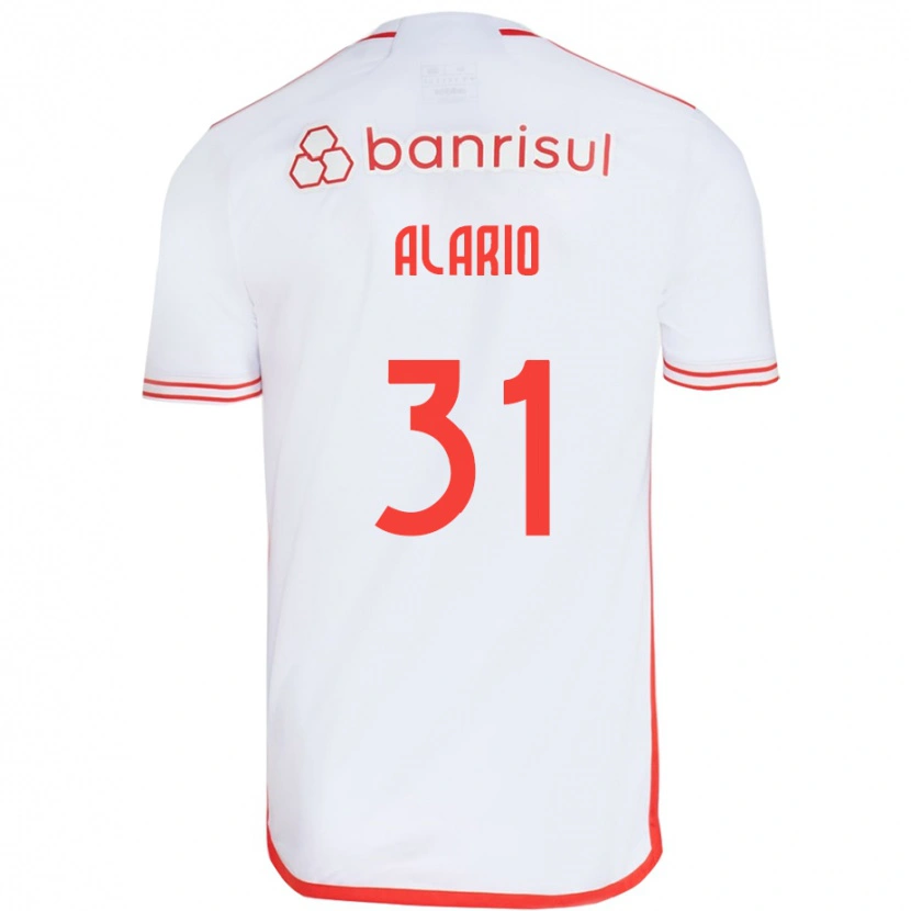 Danxen Hombre Camiseta Lucas Alario #31 Rojo Blanco 2ª Equipación 2025/26 La Camisa