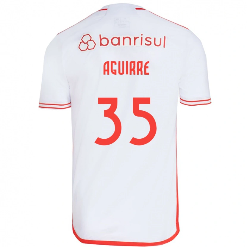 Danxen Hombre Camiseta Braian Aguirre #35 Rojo Blanco 2ª Equipación 2025/26 La Camisa