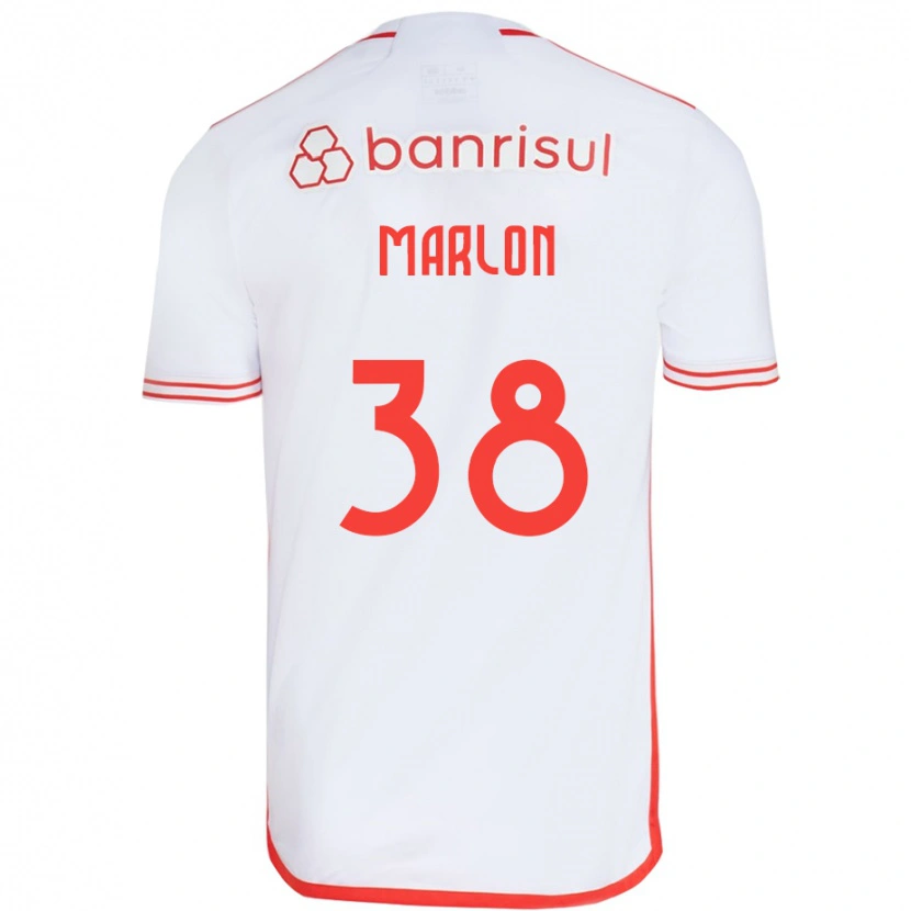 Danxen Hombre Camiseta Marlon #38 Rojo Blanco 2ª Equipación 2025/26 La Camisa