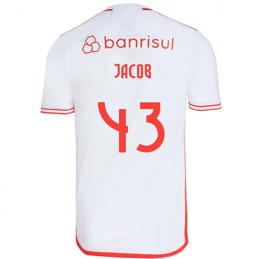 Danxen Hombre Camiseta Bernardo Jacob #43 Rojo Blanco 2ª Equipación 2025/26 La Camisa