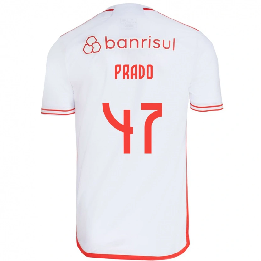 Danxen Hombre Camiseta Gustavo Prado #47 Rojo Blanco 2ª Equipación 2025/26 La Camisa