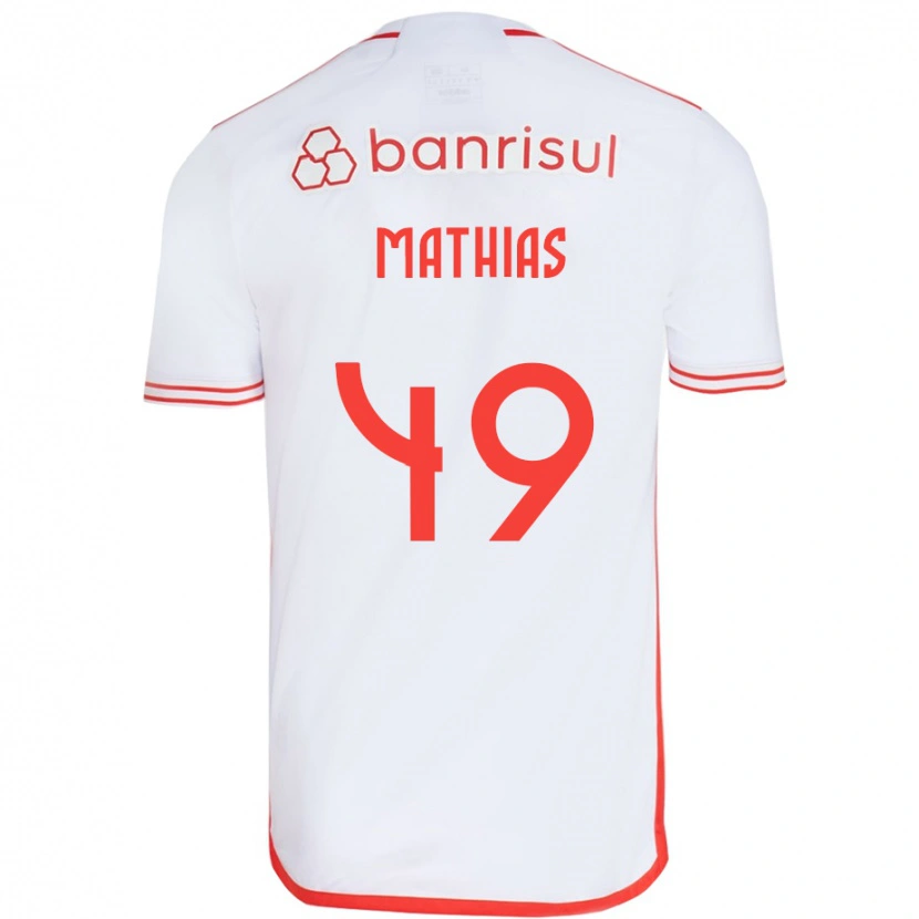 Danxen Hombre Camiseta Ricardo Mathias #49 Rojo Blanco 2ª Equipación 2025/26 La Camisa