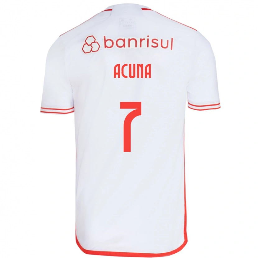 Danxen Hombre Camiseta Yenny Acuña #7 Rojo Blanco 2ª Equipación 2025/26 La Camisa
