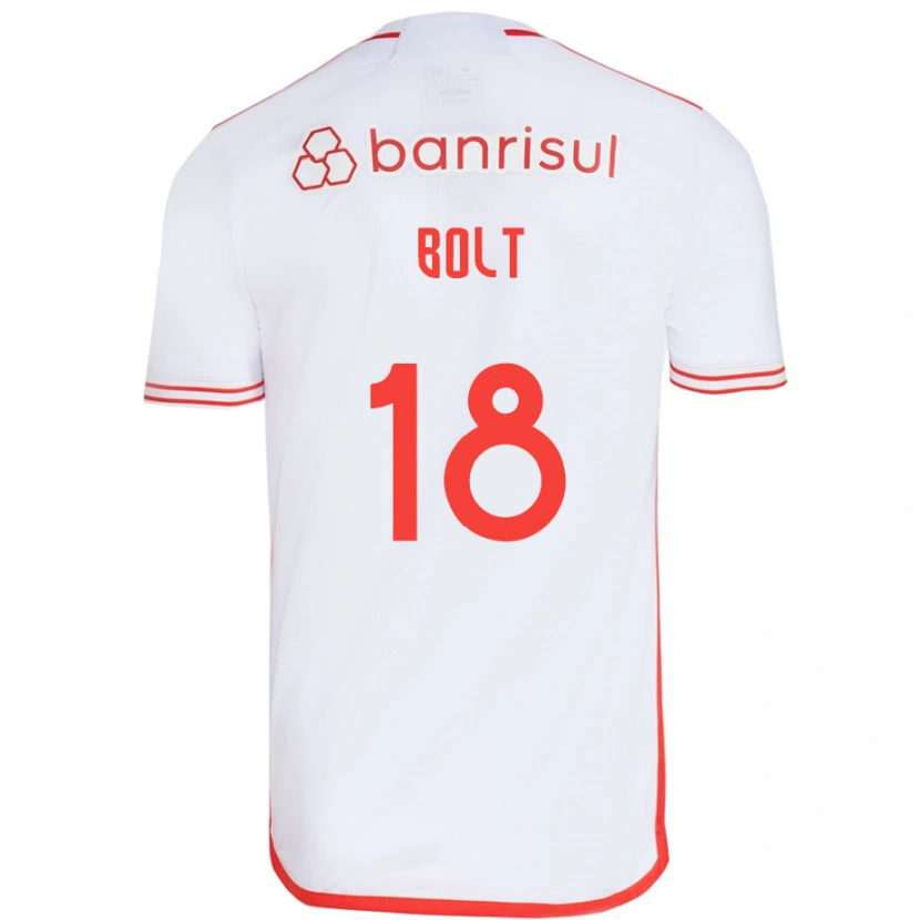 Danxen Hombre Camiseta Tamara Bolt #18 Blanco Rojo 2ª Equipación 2025/26 La Camisa