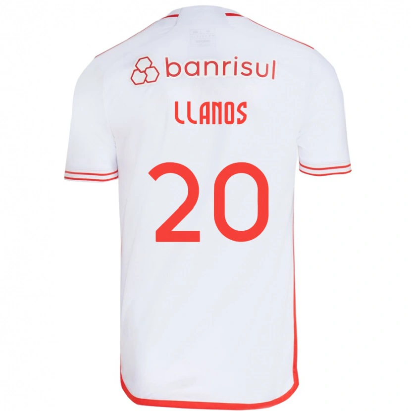 Danxen Hombre Camiseta Pati Llanos #20 Blanco Rojo 2ª Equipación 2025/26 La Camisa