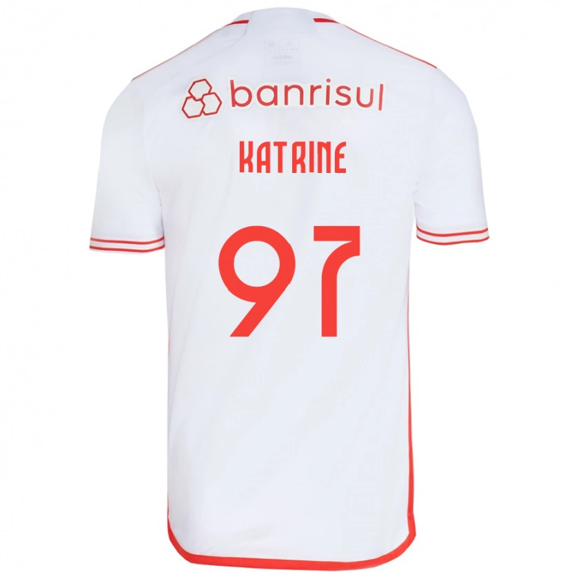 Danxen Hombre Camiseta Katrine #97 Rojo Blanco 2ª Equipación 2025/26 La Camisa