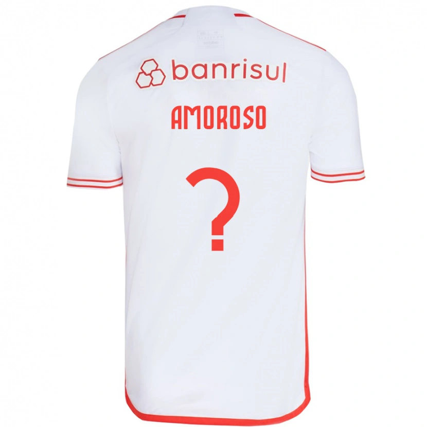 Danxen Hombre Camiseta Matteo Amoroso #0 Rojo Blanco 2ª Equipación 2025/26 La Camisa