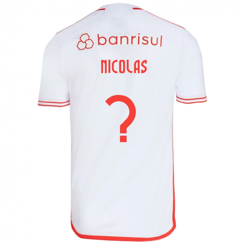 Danxen Hombre Camiseta Nicolas #0 Rojo Blanco 2ª Equipación 2025/26 La Camisa