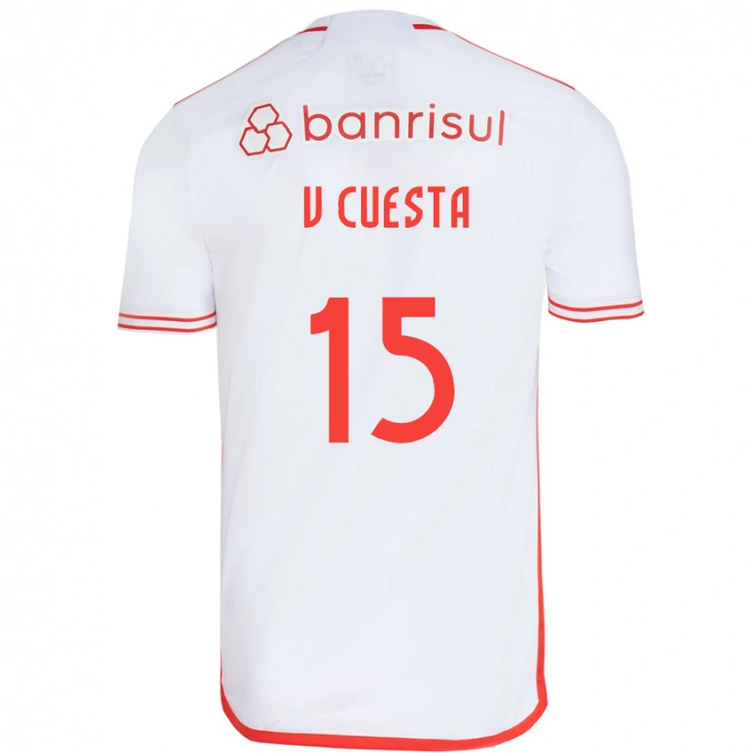 Danxen Hombre Camiseta Victor Cuesta #15 Rojo Blanco 2ª Equipación 2025/26 La Camisa