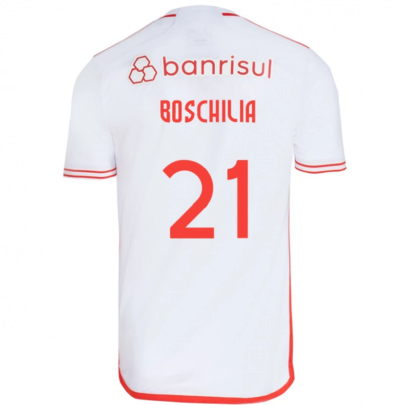 Danxen Hombre Camiseta Gabriel Boschilia #21 Rojo Blanco 2ª Equipación 2025/26 La Camisa