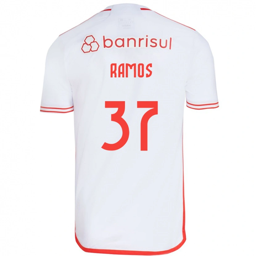 Danxen Hombre Camiseta Lucas Ramos #37 Rojo Blanco 2ª Equipación 2025/26 La Camisa