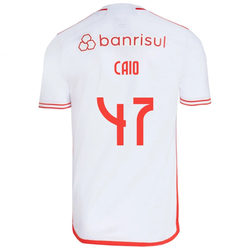 Danxen Hombre Camiseta Caio Vidal #47 Rojo Blanco 2ª Equipación 2025/26 La Camisa