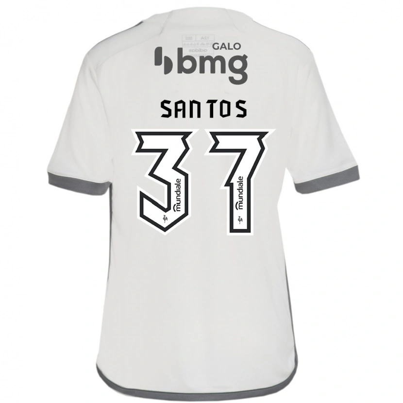 Danxen Hombre Camiseta Júnior Santos #37 Blanco Negro 2ª Equipación 2025/26 La Camisa