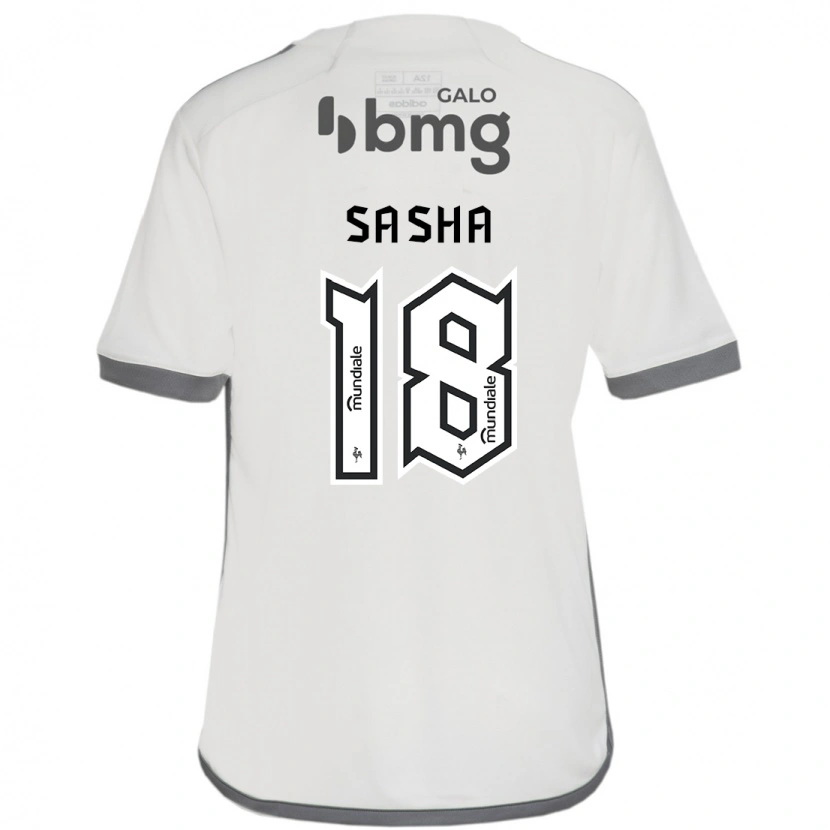 Danxen Hombre Camiseta Eduardo Sasha #18 Blanco Negro 2ª Equipación 2025/26 La Camisa