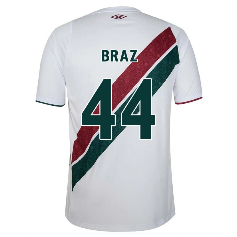 Danxen Hombre Camiseta David Braz #44 Verde Granate Blanco 2ª Equipación 2025/26 La Camisa