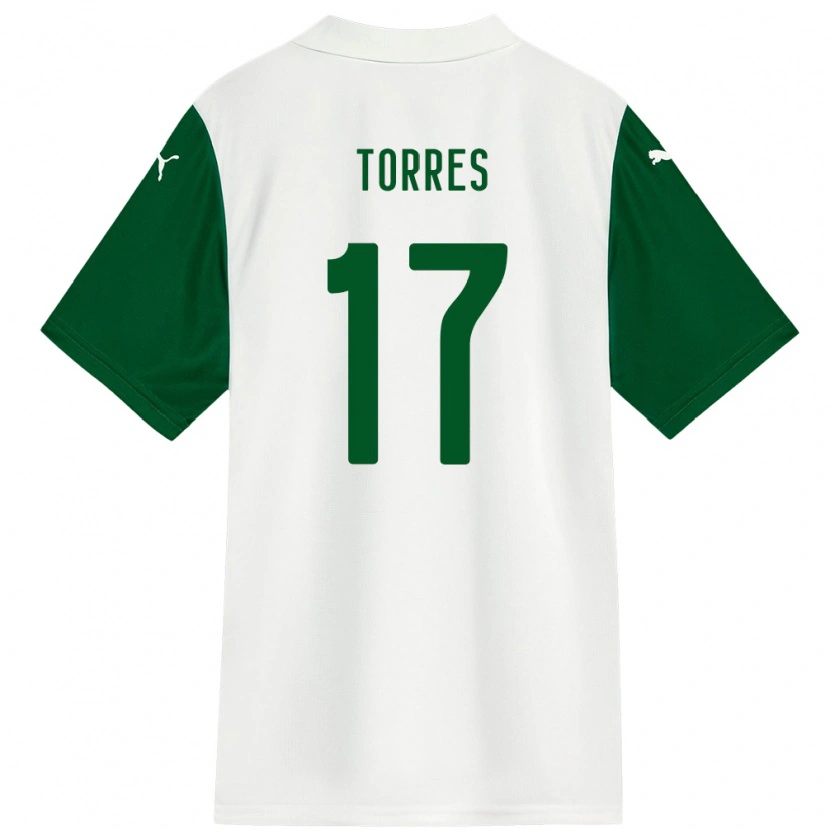 Danxen Hombre Camiseta Facundo Torres #17 Verde Blanco 2ª Equipación 2025/26 La Camisa